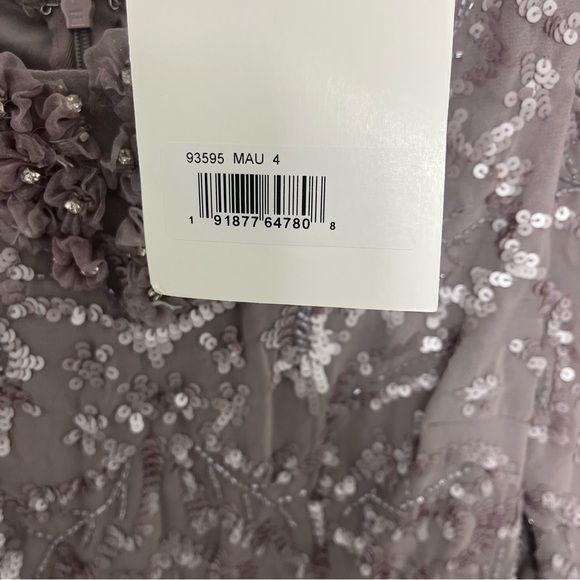 Mac Duggal Embellished High Neck Puff Sleeve Fitted Dress Mauve 93595 - Picture 10 of 13